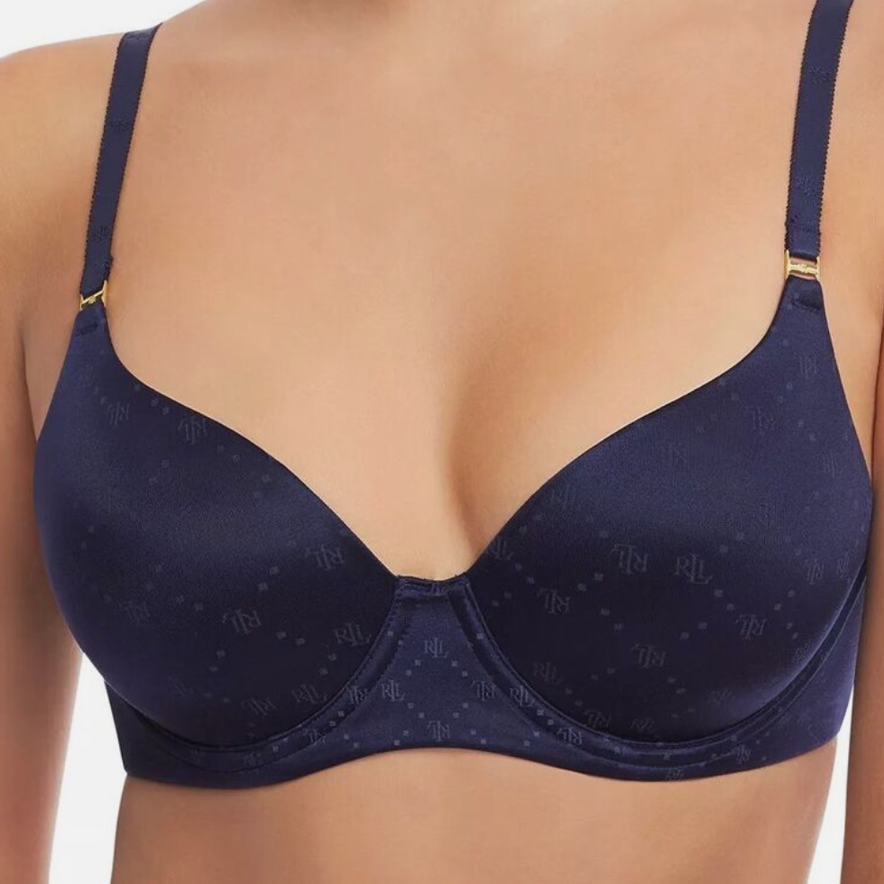 Ralph Lauren Navy Comfort Collection Repeat-Logo T-Shirt Bra- Macys